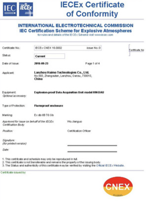 Explosion-proof Certification Global Mar